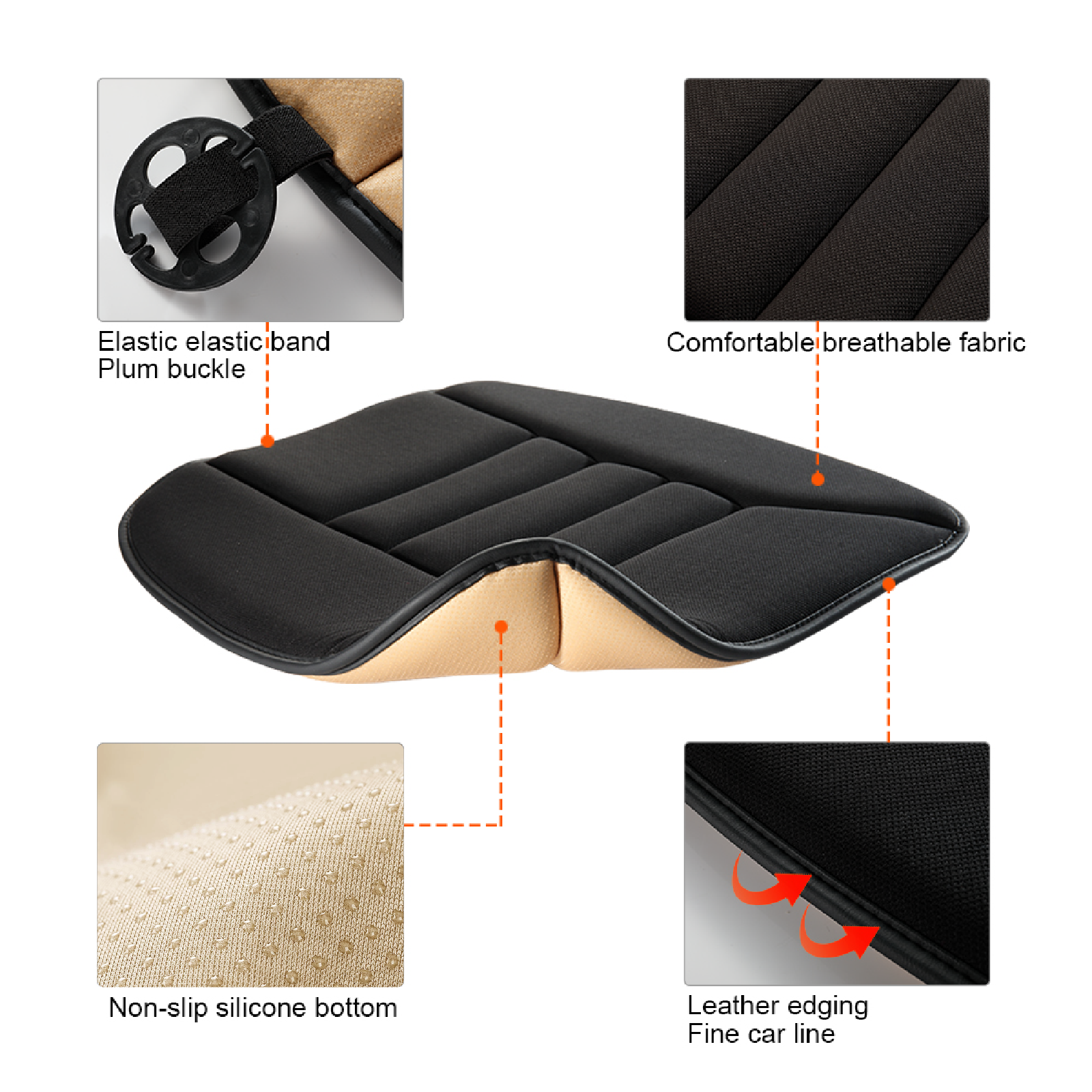 The Car Seat Cushion with Comfort Memory Foam, Seat Cushion for Car and Office Chair (Black/Grey/Brown)