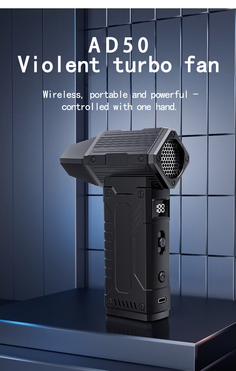 "High-Power Turbo Fan" — Strong airflow, 7 professional nozzles, long battery life, rapid inflation, portable & durable design
