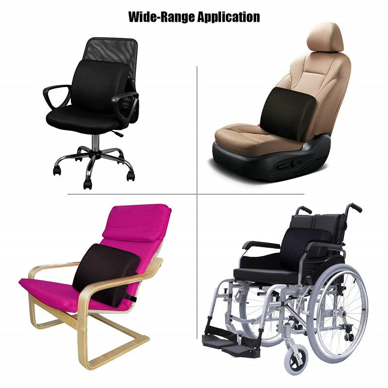 The Lumbar Support Pillow For Office Chair and Car Seat, Perfectly Balanced Memory Foam , Versatile Use Lower Back Cushion