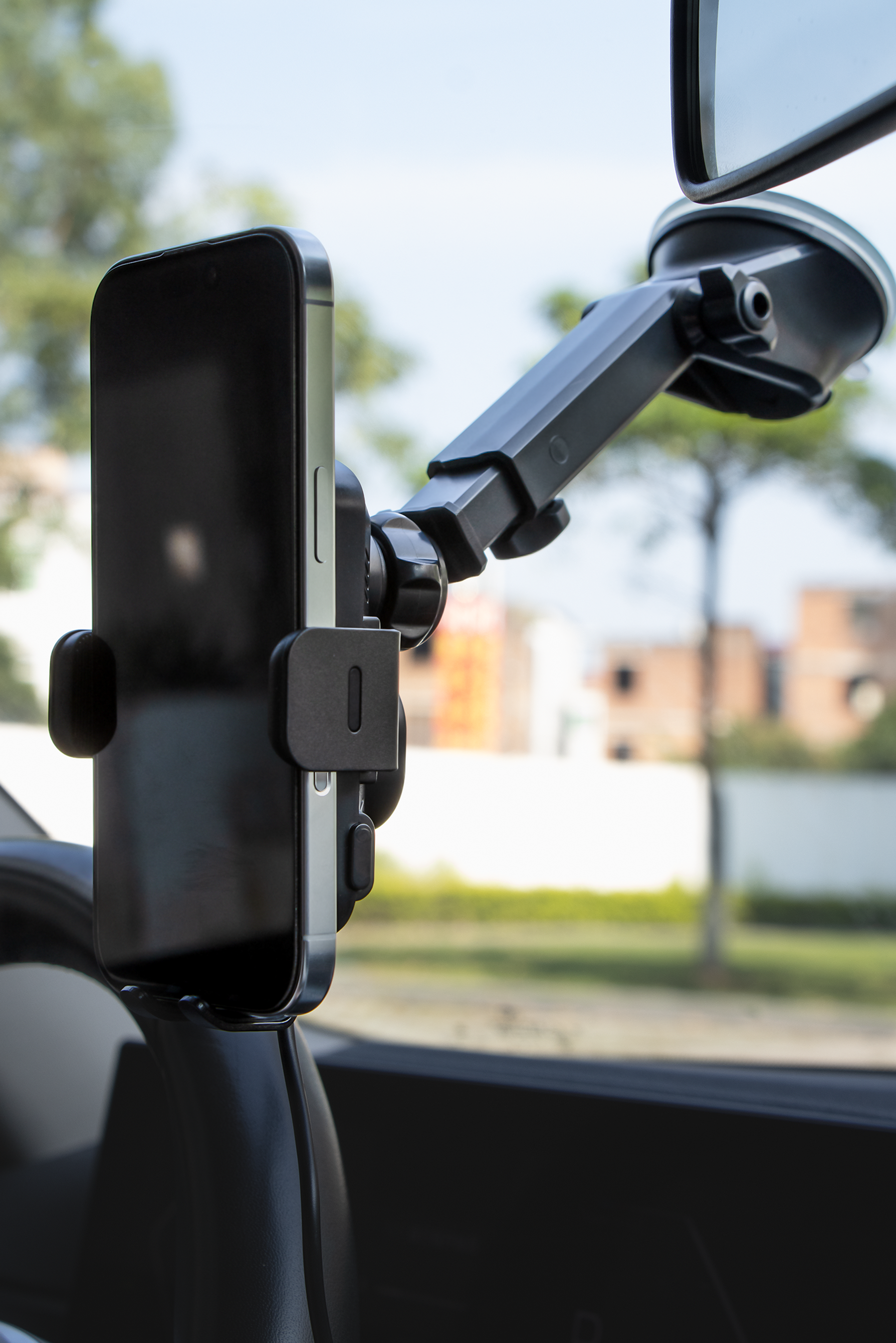 3-in-1 Car Phone Mount with Silicone Suction Cup for Dashboard Windshield Vent- Universal for 5-9cm Devices