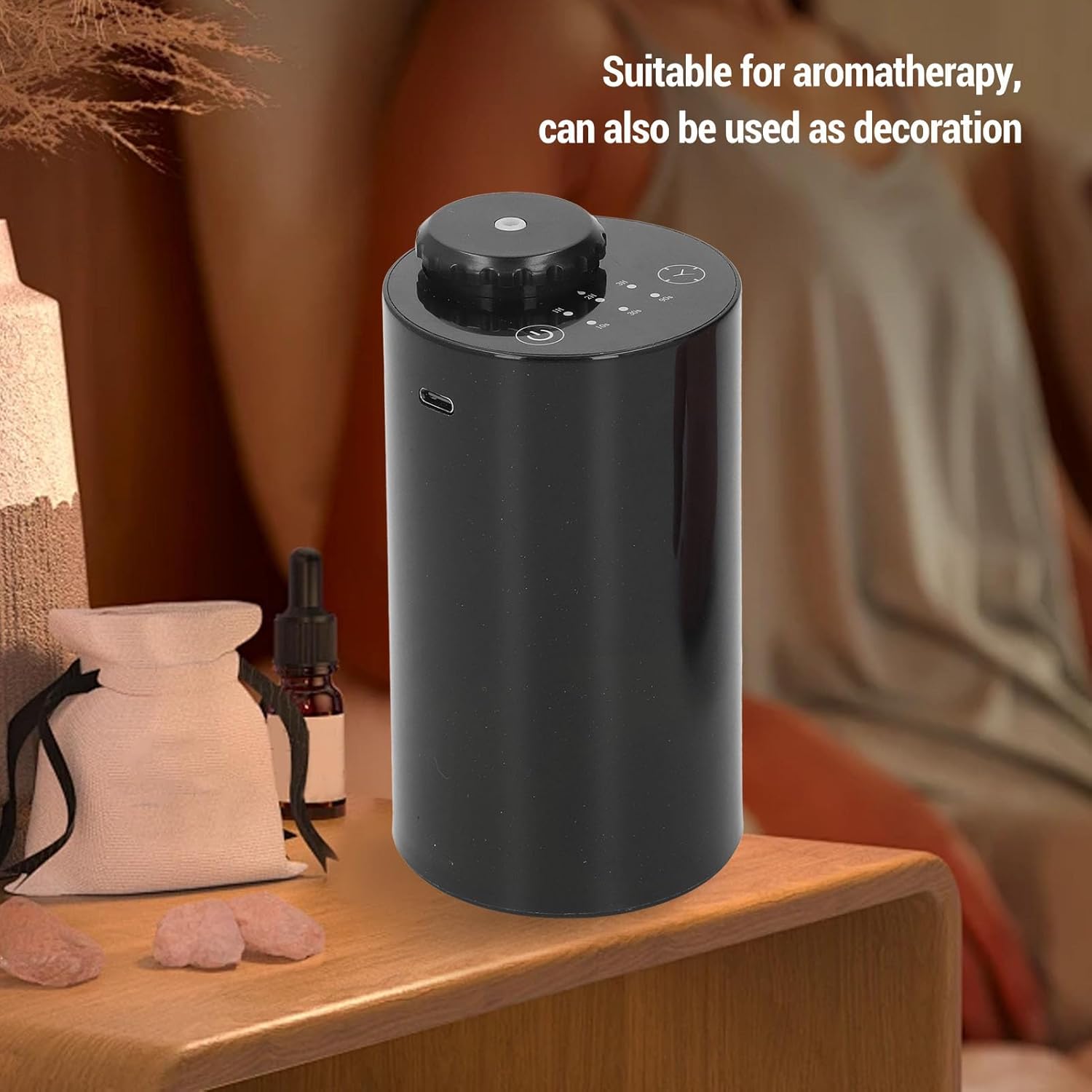 Cylindrical Essential Oil Diffuser | Ultra-Quiet, 3 Timer Modes (1H/2H/3H) & Adjustable Mist