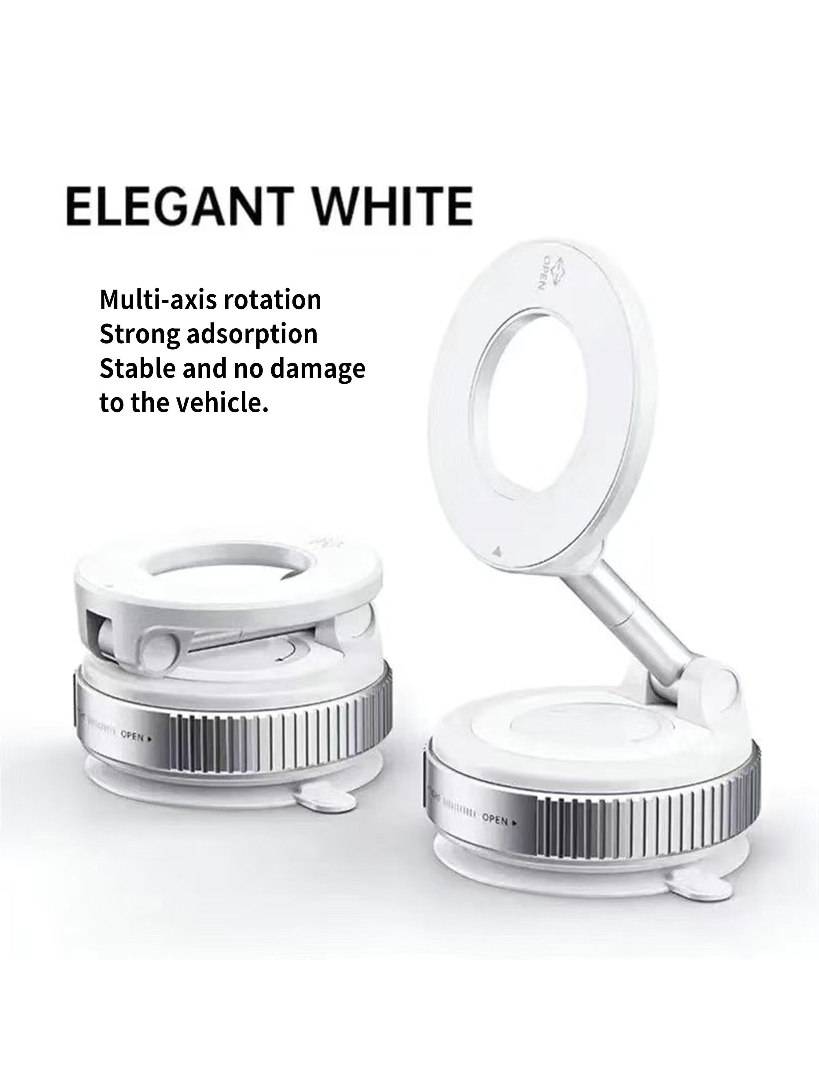 Supporto per telefono da auto con ventosa e supporto magnetico con braccio in lega di zinco, adatto a telefoni da 4,7-6,7", universale per parabrezza/cruscotto