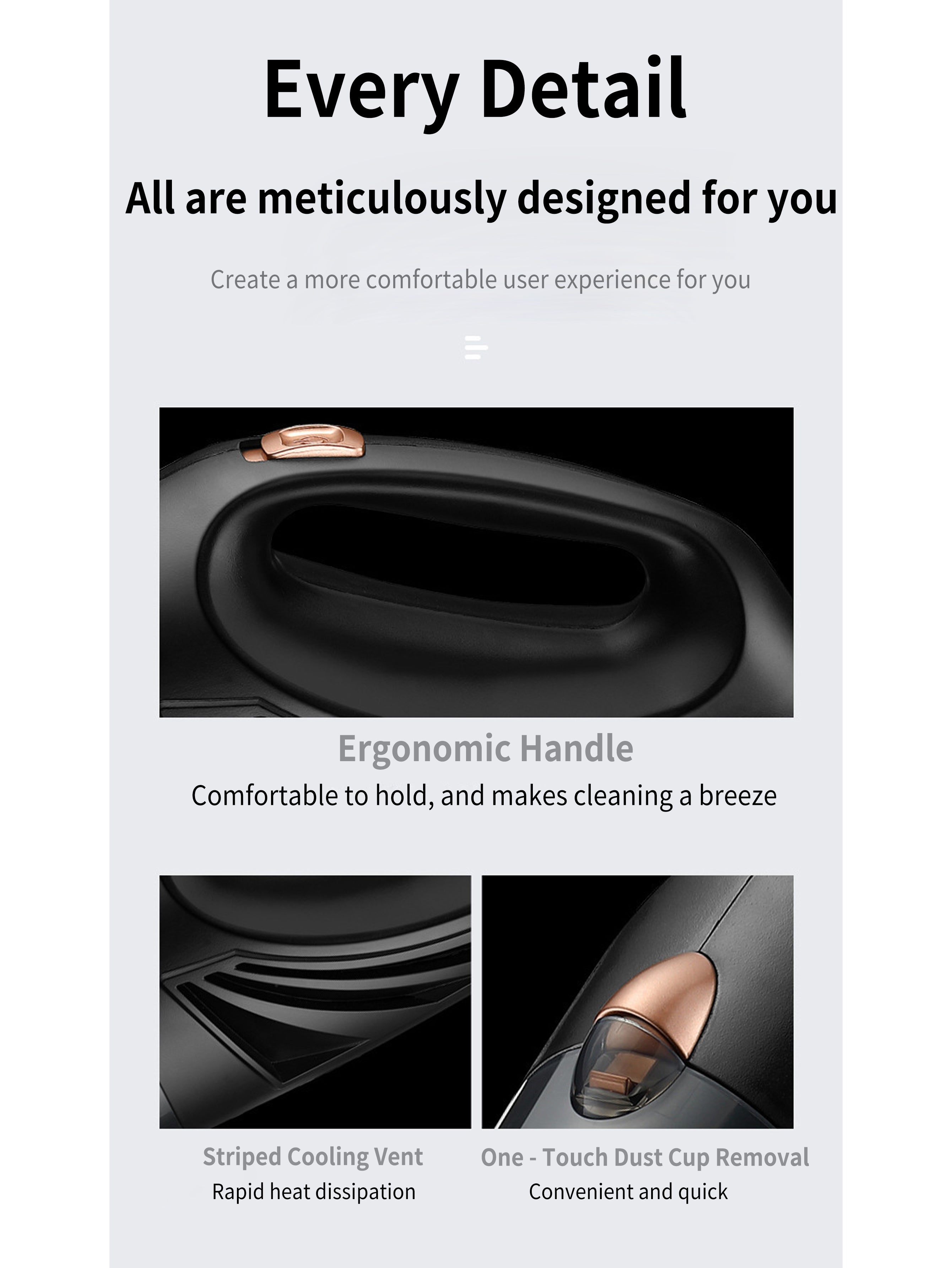 Wet/Dry Car Vacuum Cleaner - 90W DC12V, F6 HEPA Filter, 0.5L Dust Cup, 4.5M Cable (Wired/Wireless Option), Crevice Tool, Brush, Hose & Storage Bag Included