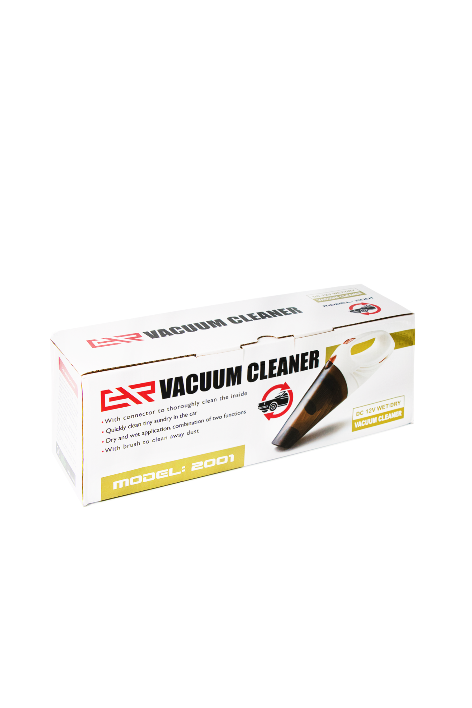 Wet/Dry Car Vacuum Cleaner - 90W DC12V, F6 HEPA Filter, 0.5L Dust Cup, 4.5M Cable (Wired/Wireless Option), Crevice Tool, Brush, Hose & Storage Bag Included