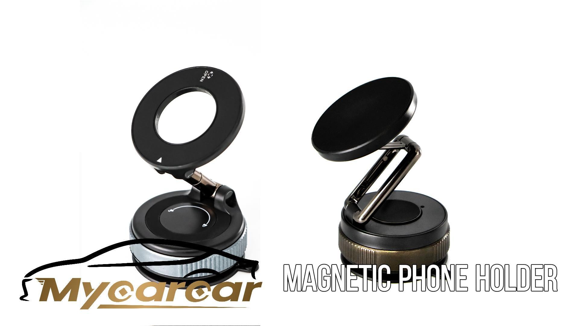 Car Phone Mount Vacuum Suction & Magnetic Phone Holder with Zinc Alloy Arm,Fits 4.7-6.7" Phones, Universal for Windshield/Dashboard