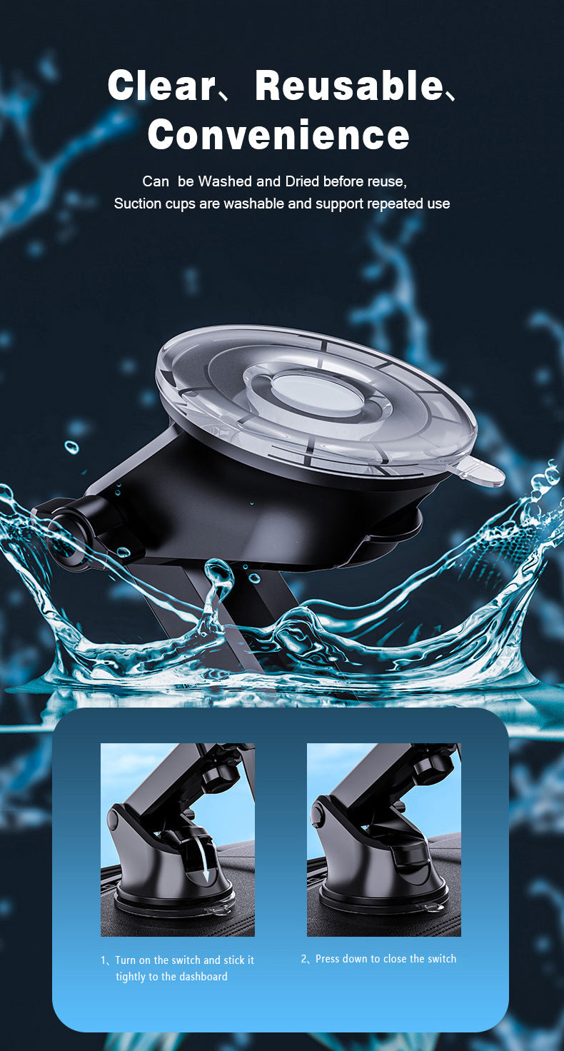 3-in-1 Car Phone Mount with Silicone Suction Cup for Dashboard Windshield Vent- Universal for 5-9cm Devices